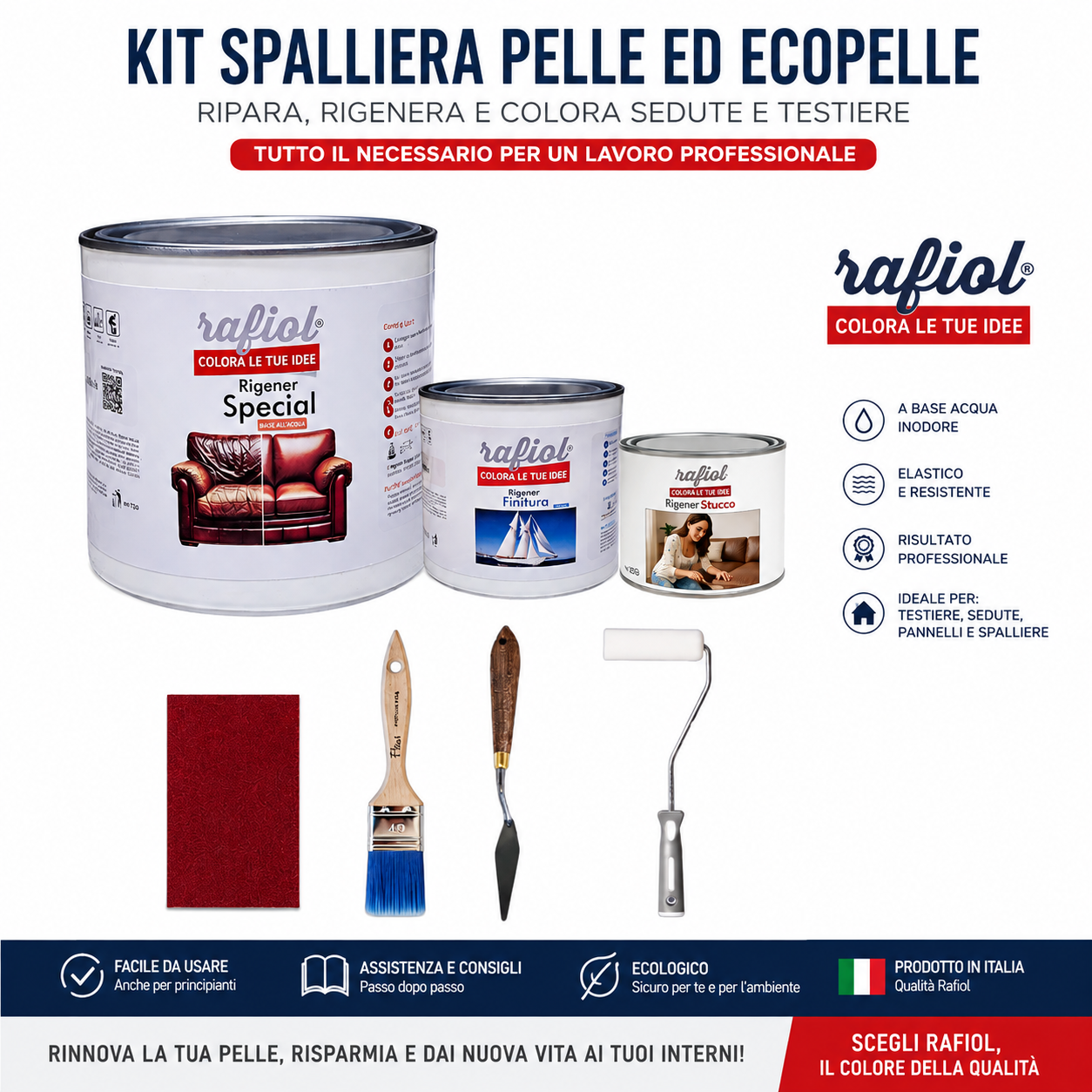 Kit Riparazione Spalliera Letto in Ecopelle e Pelle – Rigener Special Rafiol