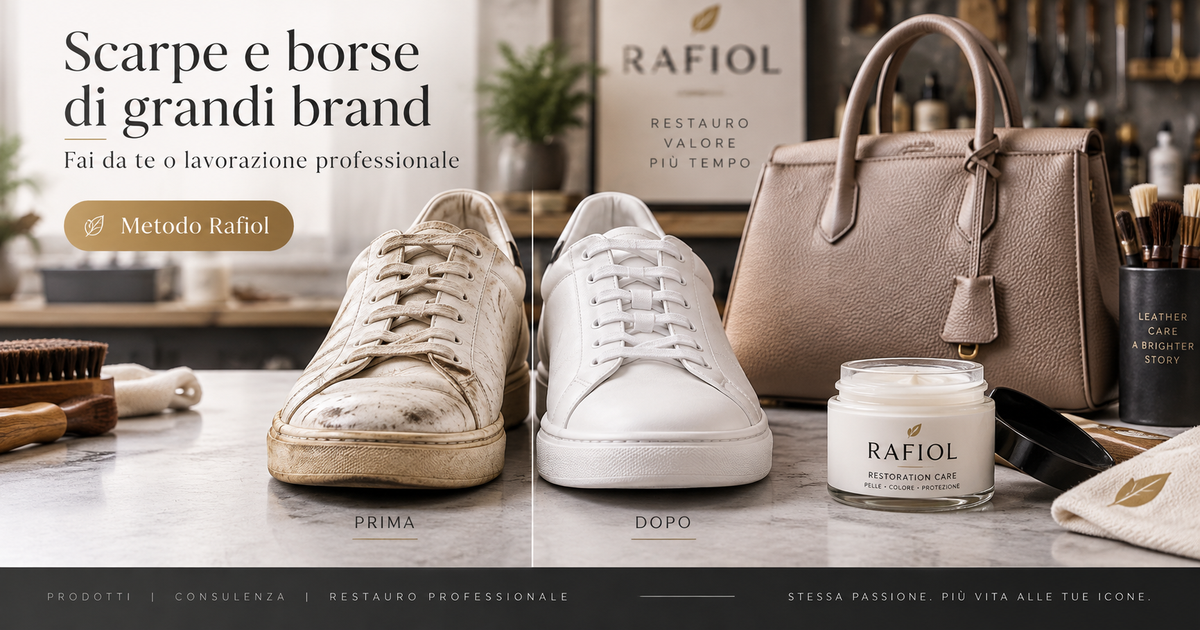Rigenerazione scarpe e borse di grandi brand con Metodo Rafiol